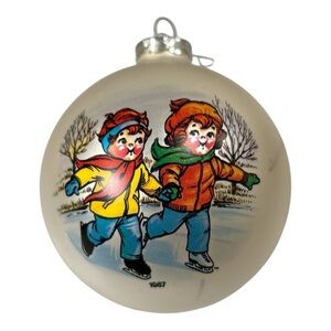 Vintage 1987 Collectors Edition Campbell's Kids Glass Christmas Ornament Soup